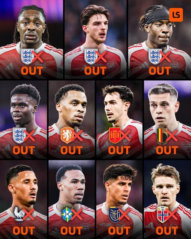 阿森纳11将集体伤退国家队！是惨遭FIFA病毒，还是塔子哥下大棋？